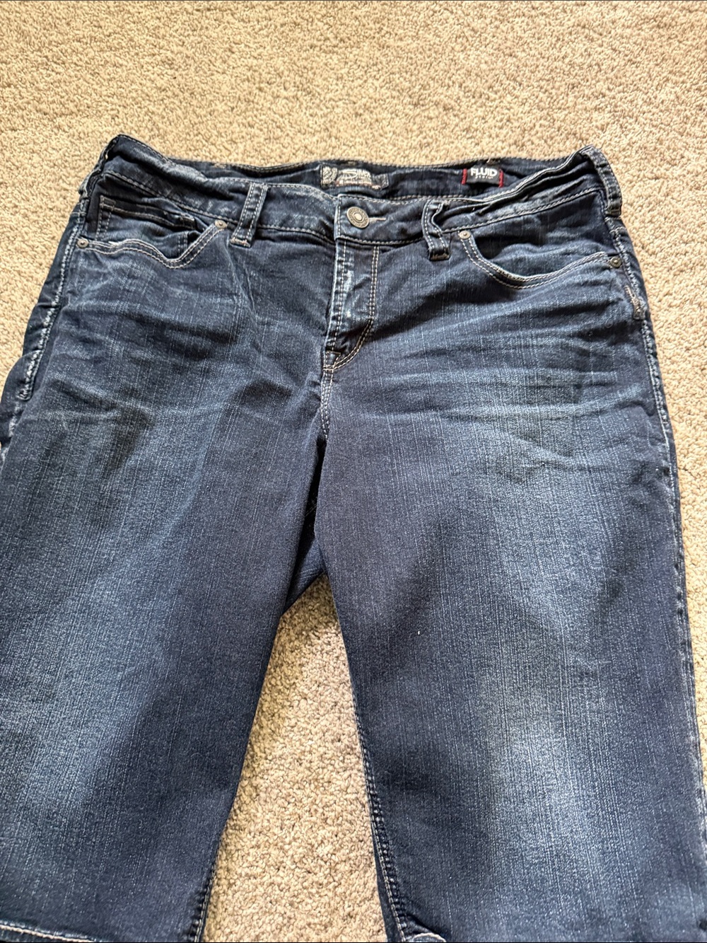 Silver Jeans Dark Blue Mid Bermuda style